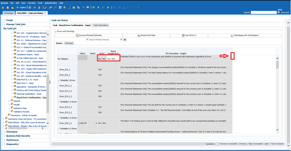 Shows image of new board error confirmation that allows submission with outstanding errors